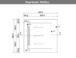 Aquanit 90x90 Fibre Gri Slope Line - Aquanit