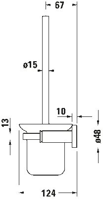 Duravit D-Code Duvardan Tuvalet Fırçası Krom - 0099271000 - 3