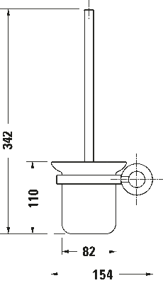 Duravit D-Code Duvardan Tuvalet Fırçası Krom - 0099271000 - 4