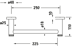 Duravit D-Code Havlu Askısı 25 cm Krom - 0099141000 - 3