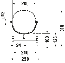 Duravit D-Code Makyaj Aynası Krom - 0099121000 - 5
