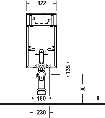 Duravit DuraSystem® Gömme Rezervuar, tuğla duvar, 760 x 422 x 80 mm - WD1030000000 - 2