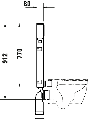 Duravit DuraSystem® Gömme Rezervuar, tuğla duvar, 760 x 422 x 80 mm - WD1030000000 - 3
