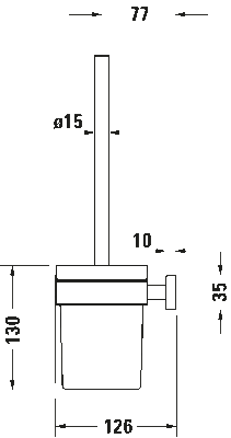 Duravit Karree Duvardan Tuvalet Fırçası - 0099571000 - 2