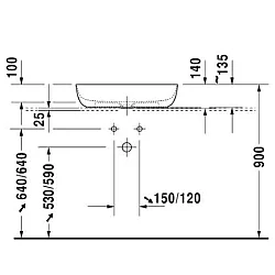 Duravit Luv DuraCeram® Beyaz / Gri Çanak Lavabo 60 cm - 0379602300 - 2