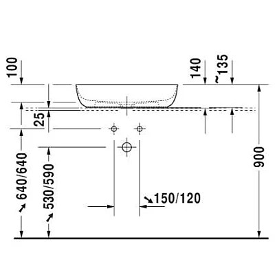 Duravit Luv DuraCeram® Beyaz / Gri Çanak Lavabo 60 cm - 0379602300 - 2