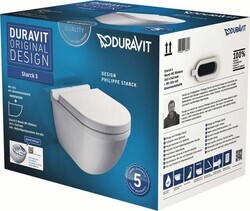 Duravit Starck 3 Rimless® Hygiene Glaze Asma Klozet Seti - 45273920A1 - Duravit