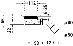Duravit SustanoDuş Sifonu h:70 mm, 0.45 lt/sn - 791291000000000 - 2