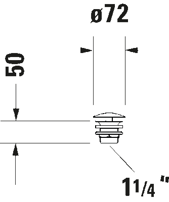 Duravit Universal Sifon Kapağı, ø 72 mm Parlak Altın - 0050243400 - 2