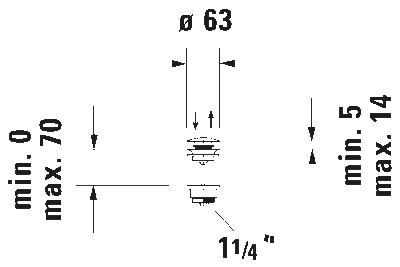 Duravit Universal Sifon Kapağı, Pop-up ø 63 mm Mat Siyah - 0050524600 - 2