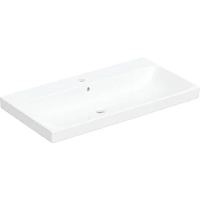 Geberit Aniara Lavabo: 90.5x48.5cm, Batarya Deliği=Orta, Taşma=Görünür, Simetrik, Beyaz - 510.053.00.1 - 1