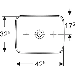 Geberit Geberit Aniara Dikdörtgen Çanak Lavabo: 45x35cm, Batarya Deliği=Yok, Taşma=Yok, Beyaz - 510.059.00.1 - 3