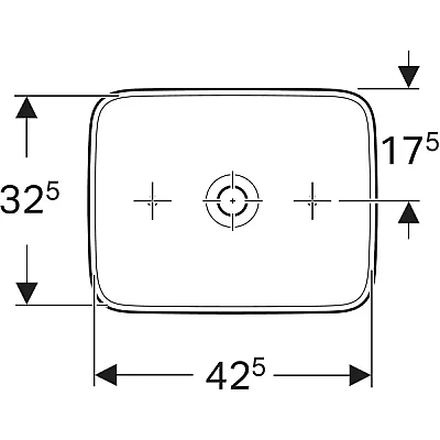 Geberit Geberit Aniara Dikdörtgen Çanak Lavabo: 45x35cm, Batarya Deliği=Yok, Taşma=Yok, Beyaz - 510.059.00.1 - 3