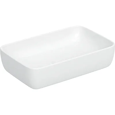 Geberit Geberit Aniara Dikdörtgen Çanak Lavabo: 55x35cm, Batarya Deliği=Yok, Taşma=Yok, Beyaz - 510.060.00.1 - 1
