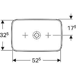 Geberit Geberit Aniara Dikdörtgen Çanak Lavabo: 55x35cm, Batarya Deliği=Yok, Taşma=Yok, Beyaz - 510.060.00.1 - 3