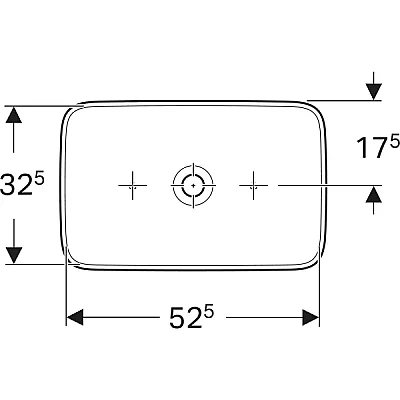 Geberit Geberit Aniara Dikdörtgen Çanak Lavabo: 55x35cm, Batarya Deliği=Yok, Taşma=Yok, Beyaz - 510.060.00.1 - 3