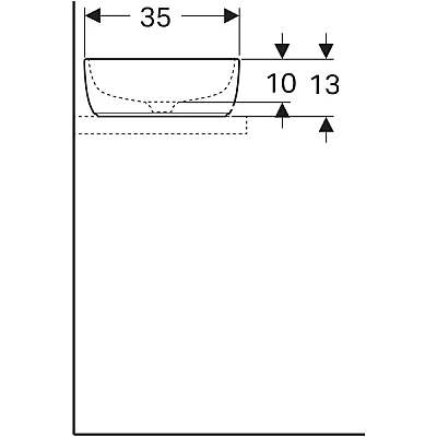 Geberit Geberit Aniara Dikdörtgen Çanak Lavabo: 55x35cm, Batarya Deliği=Yok, Taşma=Yok, Beyaz - 510.060.00.1 - 5