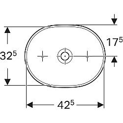 Geberit Geberit Aniara Eliptik Çanak Lavabo: 45x35cm, Batarya Deliği=Yok, Taşma=Yok, Beyaz - 510.057.00.1 - 3