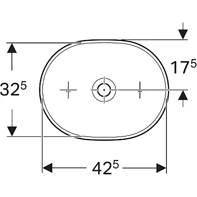 Geberit Geberit Aniara Eliptik Çanak Lavabo: 45x35cm, Batarya Deliği=Yok, Taşma=Yok, Beyaz - 510.057.00.1 - 3