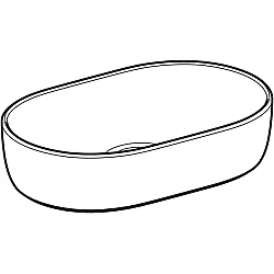 Geberit Geberit Aniara Eliptik Çanak Lavabo: 55x35cm, Batarya Deliği=Yok, Taşma=Yok, Beyaz - 510.058.00.1 - 2