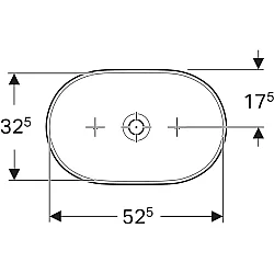 Geberit Geberit Aniara Eliptik Çanak Lavabo: 55x35cm, Batarya Deliği=Yok, Taşma=Yok, Beyaz - 510.058.00.1 - 3