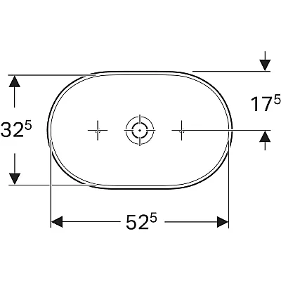 Geberit Geberit Aniara Eliptik Çanak Lavabo: 55x35cm, Batarya Deliği=Yok, Taşma=Yok, Beyaz - 510.058.00.1 - 3
