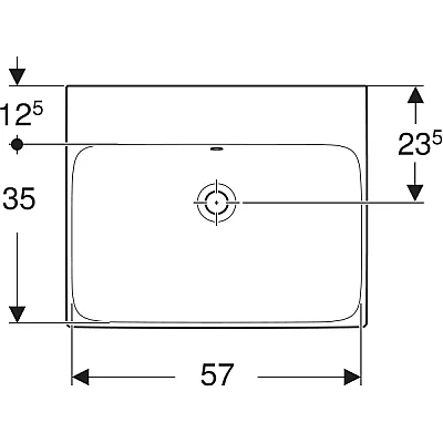Geberit Geberit Aniara Lavabo: 60.5x48.5cm, Batarya Deliği=Yok, Taşma=Görünür, Simetrik, Beyaz - 510.051.00.5 - 3