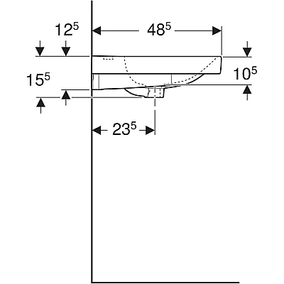 Geberit Geberit Aniara Lavabo: 75.5x48.5cm, Batarya Deliği=Orta, Taşma=Görünür, Simetrik, Beyaz - 510.052.00.1 - 5