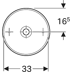 Geberit Geberit Aniara Yuvarlak Çanak Lavabo: 35x35cm, Batarya Deliği=Yok, Taşma=Yok, Beyaz - 510.056.00.1 - 3