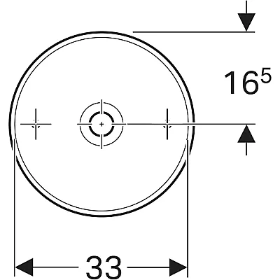 Geberit Geberit Aniara Yuvarlak Çanak Lavabo: 35x35cm, Batarya Deliği=Yok, Taşma=Yok, Beyaz - 510.056.00.1 - 3