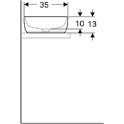 Geberit Geberit Aniara Yuvarlak Çanak Lavabo: 35x35cm, Batarya Deliği=Yok, Taşma=Yok, Beyaz - 510.056.00.1 - 5