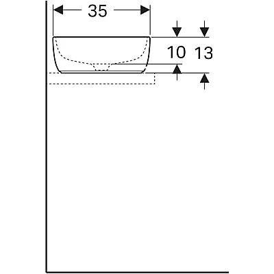 Geberit Geberit Aniara Yuvarlak Çanak Lavabo: 35x35cm, Batarya Deliği=Yok, Taşma=Yok, Beyaz - 510.056.00.1 - 5