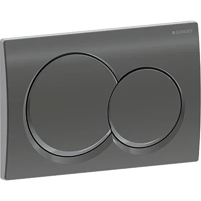 Geberit Kumanda Kapağı Alpha01 (Çift Basmalı) Yuvarlak, Siyah Krom - 115.035.QC.1 - 1
