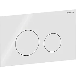 Geberit Kumanda Kapağı Sigma40 (Çift Basmalı) Yuvarlak, Beyaz Cam - 115.628.SI.1 - 1