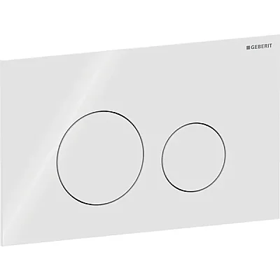 Geberit Kumanda Kapağı Sigma40 (Çift Basmalı) Yuvarlak, Beyaz Cam - 115.628.SI.1 - 1