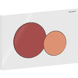 Geberit Kumanda Kapağı Sigma01 (Çift Basmalı) Yuvarlak, Kırmızı/Turuncu - 115.770.FY.5 - 1