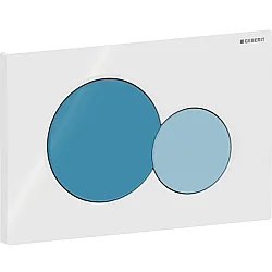 Geberit Kumanda Kapağı Sigma01 (Çift Basmalı) Yuvarlak, Okyanus Mavi/Mavi - 115.770.SX.5 - 1