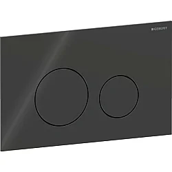 Geberit Kumanda Kapağı Sigma40 (Çift Basmalı) Yuvarlak, Siyah Cam - 115.628.SJ.1 - Geberit