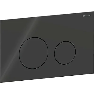 Geberit Kumanda Kapağı Sigma40 (Çift Basmalı) Yuvarlak, Siyah Cam - 115.628.SJ.1 - 1