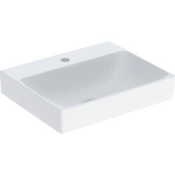 Geberit ONE çanak lavabo, dikey çıkışlı, 50x40 cm, batarya delikli, KeraTech - 505.030.01.6 - Geberit