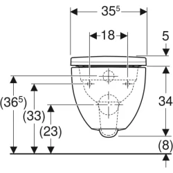 Geberit Smyle Round Asma Klozet, Rimfree (Yavaş Kapanır Kapak Dahil) - 503.084.00.1 - 3