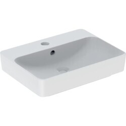 Geberit VariForm çanak lavabo, dikdörtgen ve batarya banklı, taşma delikli, 60x45 cm - 500.780.01.2 - 1