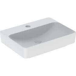 Geberit VariForm çanak lavabo, dikdörtgen ve batarya banklı, taşma deliksiz, 60x45 cm - 500.781.01.2 - 1