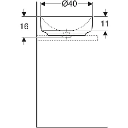 Geberit VariForm Çanak Lavabo, Yuvarlak, D40 cm - 500.768.01.2 - 5
