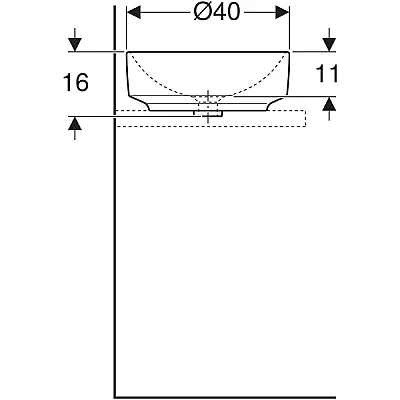Geberit VariForm Çanak Lavabo, Yuvarlak, D40 cm - 500.768.01.2 - 5