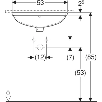 Geberit VariForm dikdörtgen tezgah altı lavabo - 505.060.01.1 - 3