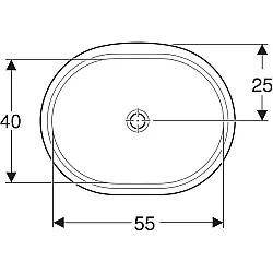 Geberit VariForm Tezgah Altı Lavabo, Eliptik, Taşma Deliksiz, 55x40 cm - 500.758.01.2 - 3