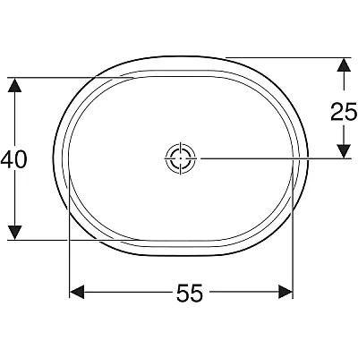 Geberit VariForm Tezgah Altı Lavabo, Eliptik, Taşma Deliksiz, 55x40 cm - 500.758.01.2 - 3