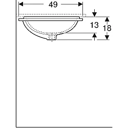 Geberit VariForm Tezgah Altı Lavabo, Eliptik, Taşma Deliksiz, 55x40 cm - 500.758.01.2 - 5