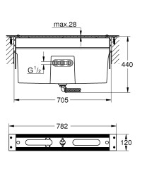 Grohe 4/5 delikli küvet bataryası için montaj plakası - 29037001 - 2